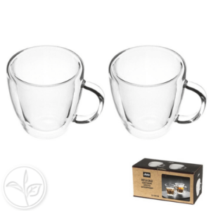 Set 2 tazas doble cristal 25cl Maku