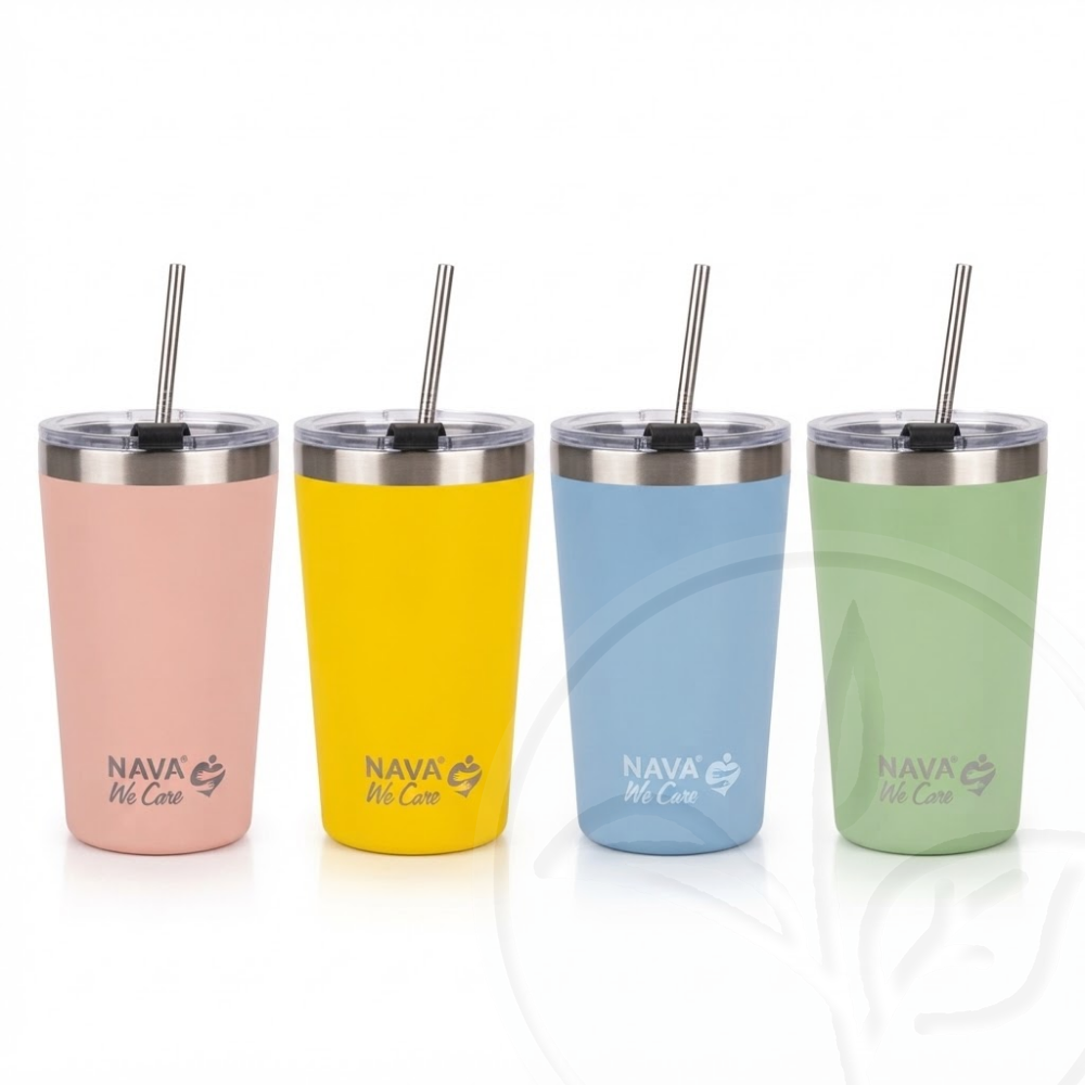 Vaso/ taza termo tapa + pajita 450ml